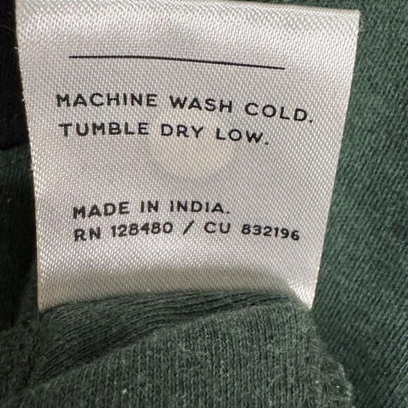 Pact Sweatshirt Womens Medium Black Green Colorblock Funnel Neck Organic Cotton - Picture 5 of 5